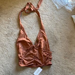 Brown Knot Front Halter - Camel / M